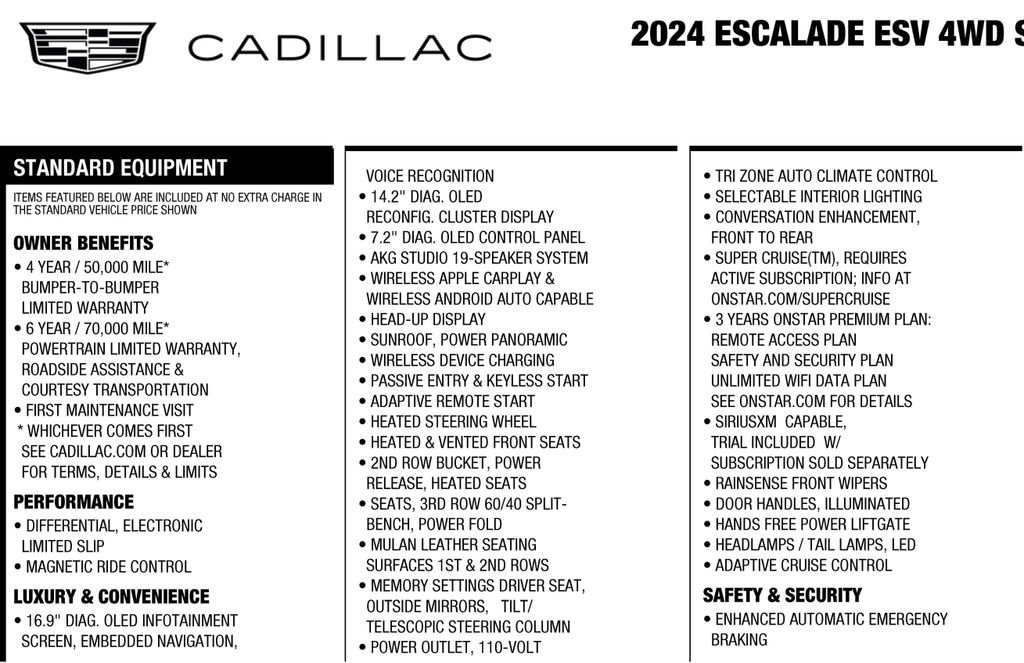 Used 2024 Cadillac Escalade ESV Sport w/ LPO, ONYX Package image 3