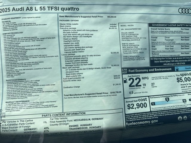 New 2025 Audi A8 L 3.0T image 12