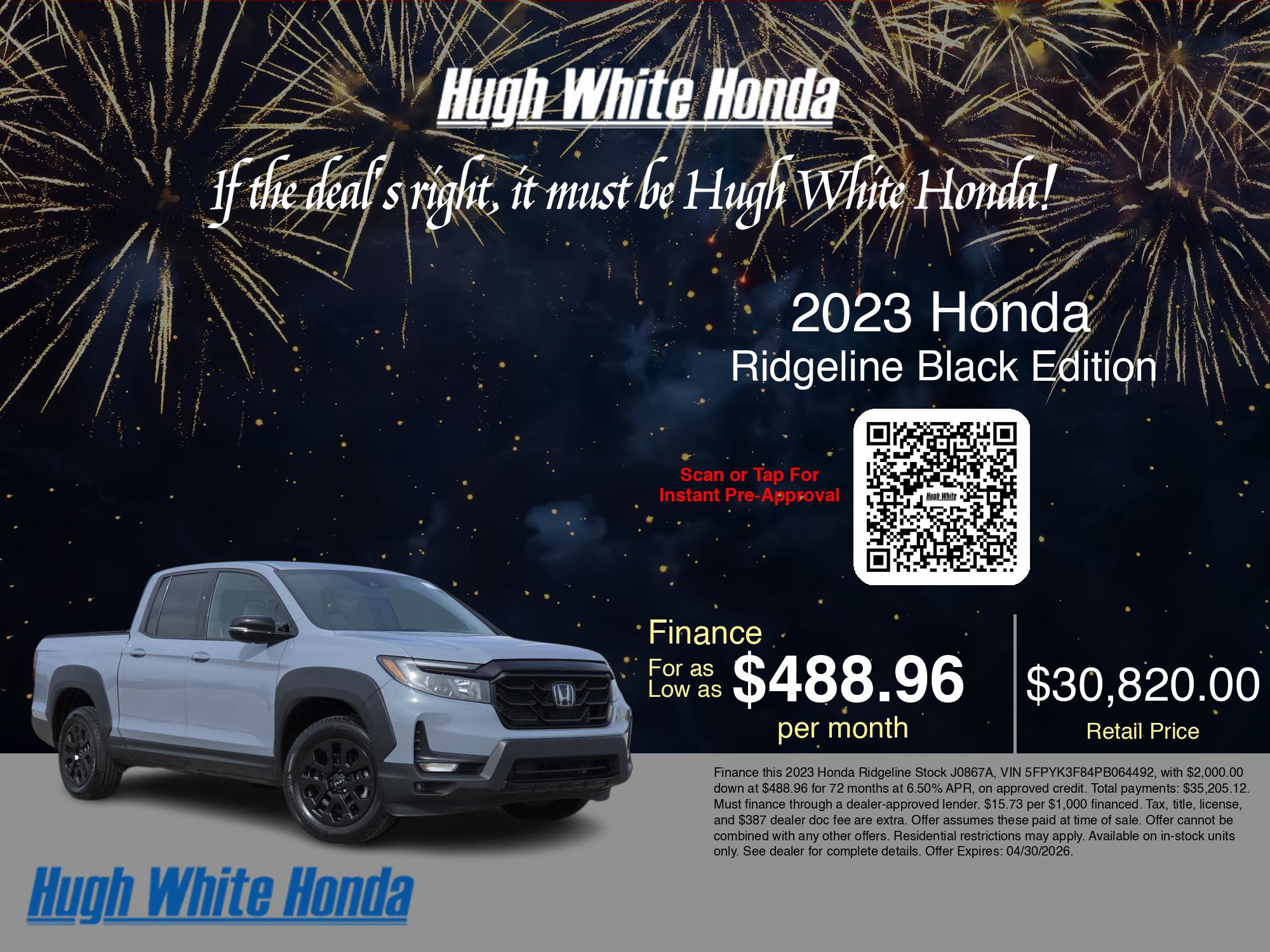 Used 2023 Honda Ridgeline Black Edition image 3