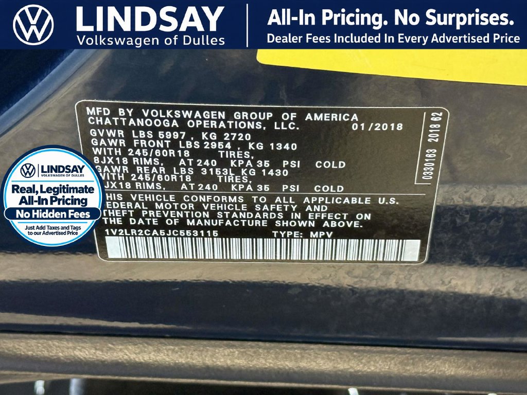 Used 2018 Volkswagen Atlas SE AWD/4WD image 25