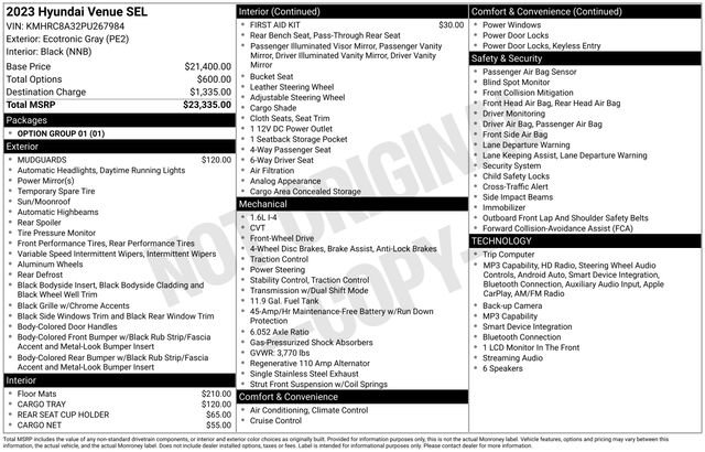 Certified 2023 Hyundai Venue SEL FWD image 10