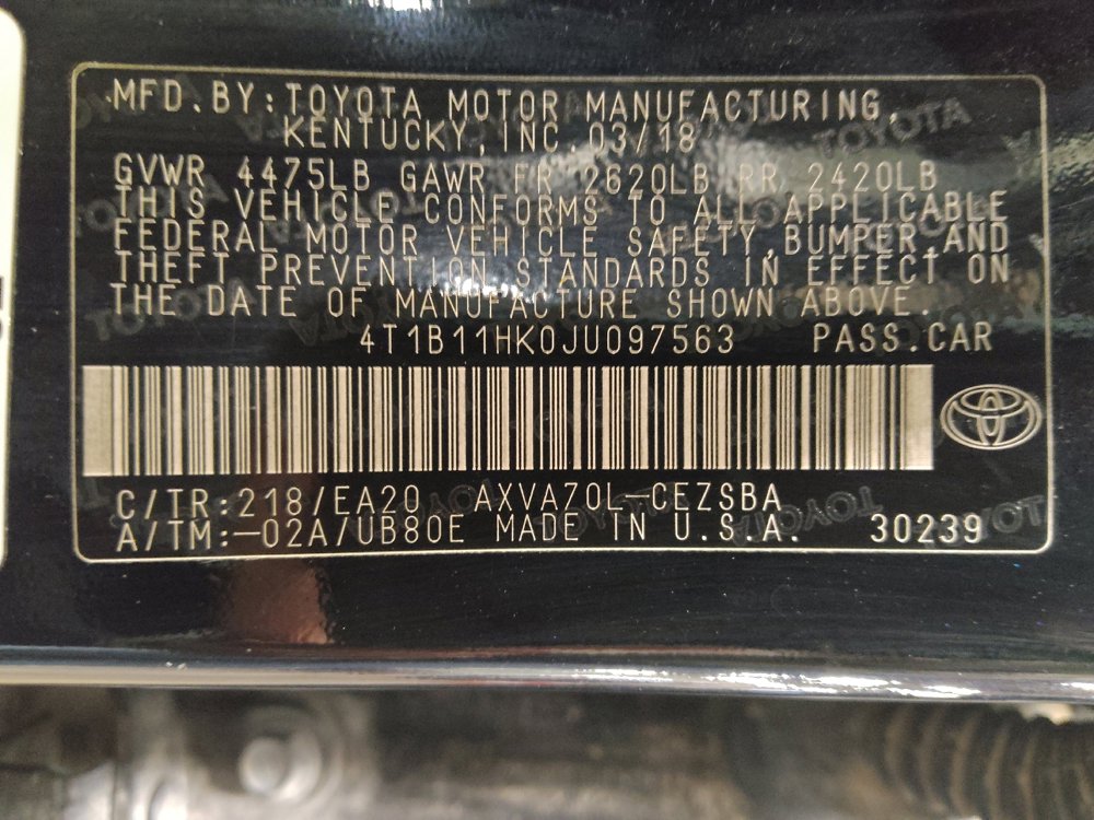 Used 2018 Toyota Camry SE w/ Moonroof Package image 33