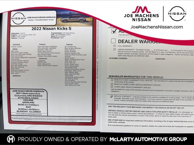 Used 2022 Nissan Kicks S image 30