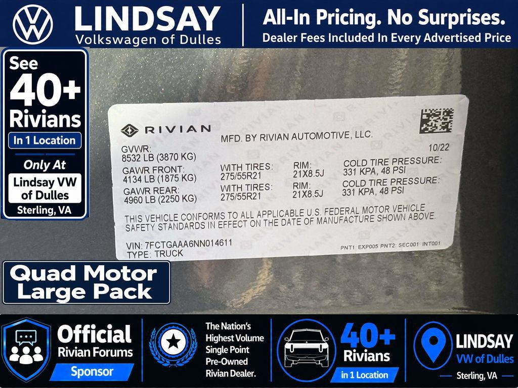 Used 2022 Rivian R1T Adventure AWD/4WD image 28