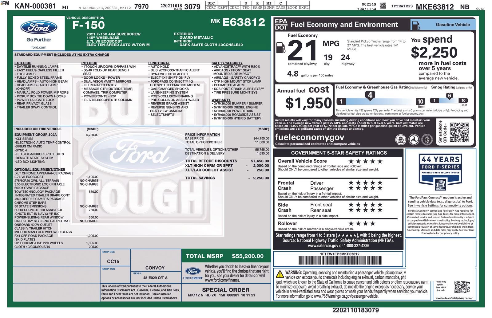 Used 2021 Ford F150 XLT w/ Equipment Group 302A High AWD/4WD image 15