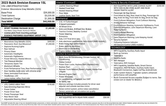 Used 2023 Buick Envision Essence w/ Sport Touring Package AWD/4WD image 5