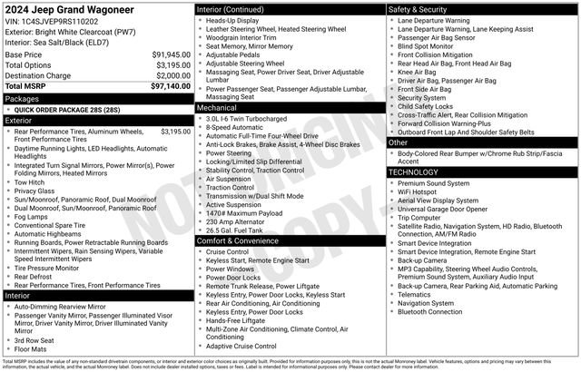 Used 2024 Jeep Grand Wagoneer Series I AWD/4WD image 36