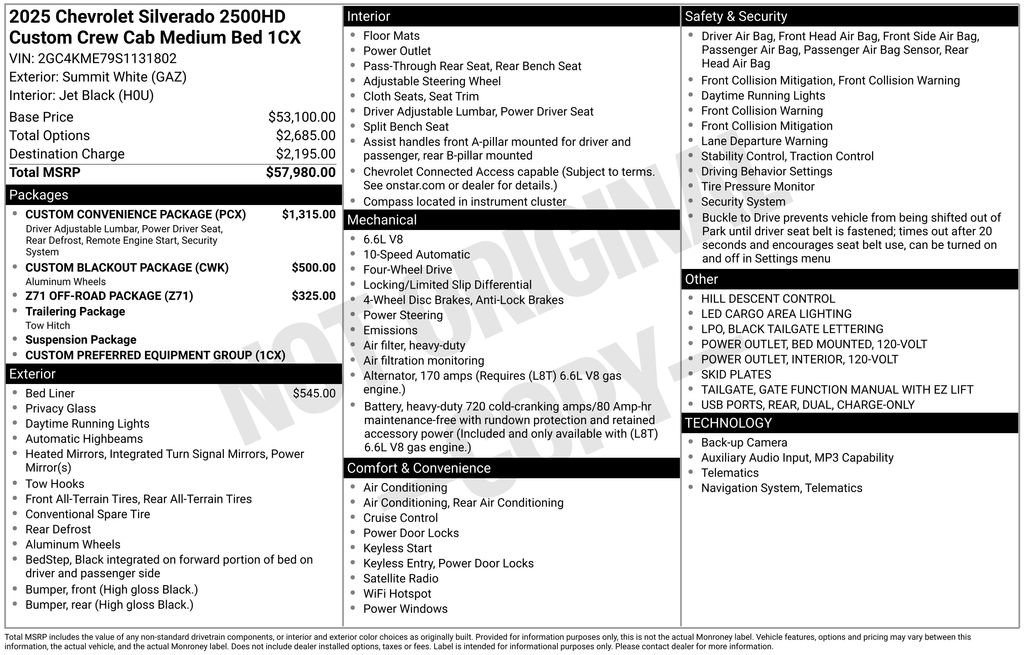 Used 2025 Chevrolet Silverado 2500 Custom w/ Custom Convenience Package AWD/4WD image 8