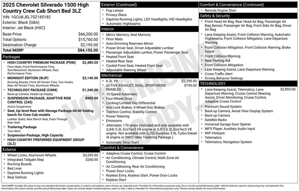 Used 2025 Chevrolet Silverado 1500 High Country w/ High Country Premium Package AWD/4WD image 3