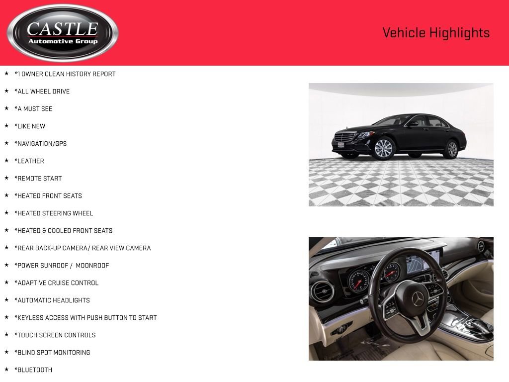Used 2019 Mercedes-Benz E 300 4MATIC w/ Premium 1 Package image 3