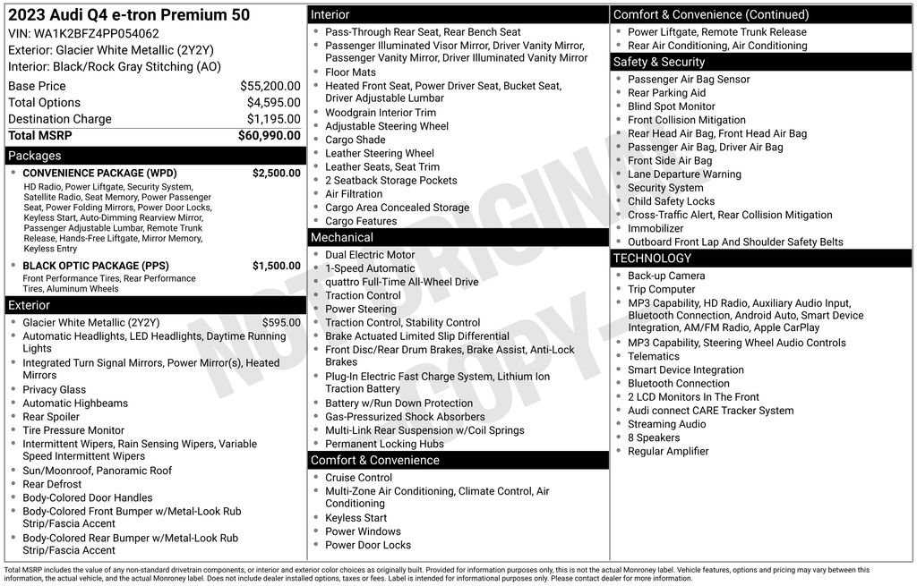 Used 2023 Audi Q4 e-tron Premium w/ Convenience Package AWD/4WD image 12