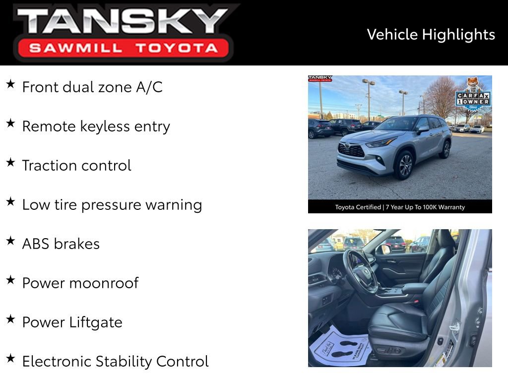 Certified 2024 Toyota Highlander XLE image 10