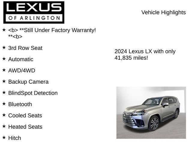 Used 2024 Lexus LX 600 4WD w/ Luxury Package image 7