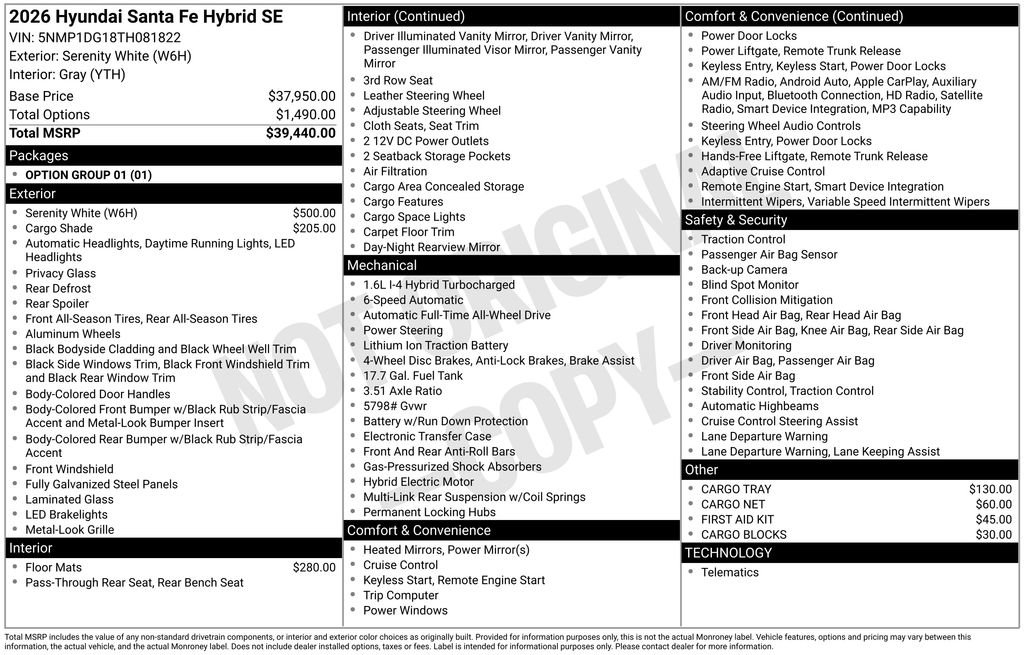 New 2026 Hyundai Santa Fe SE image 42