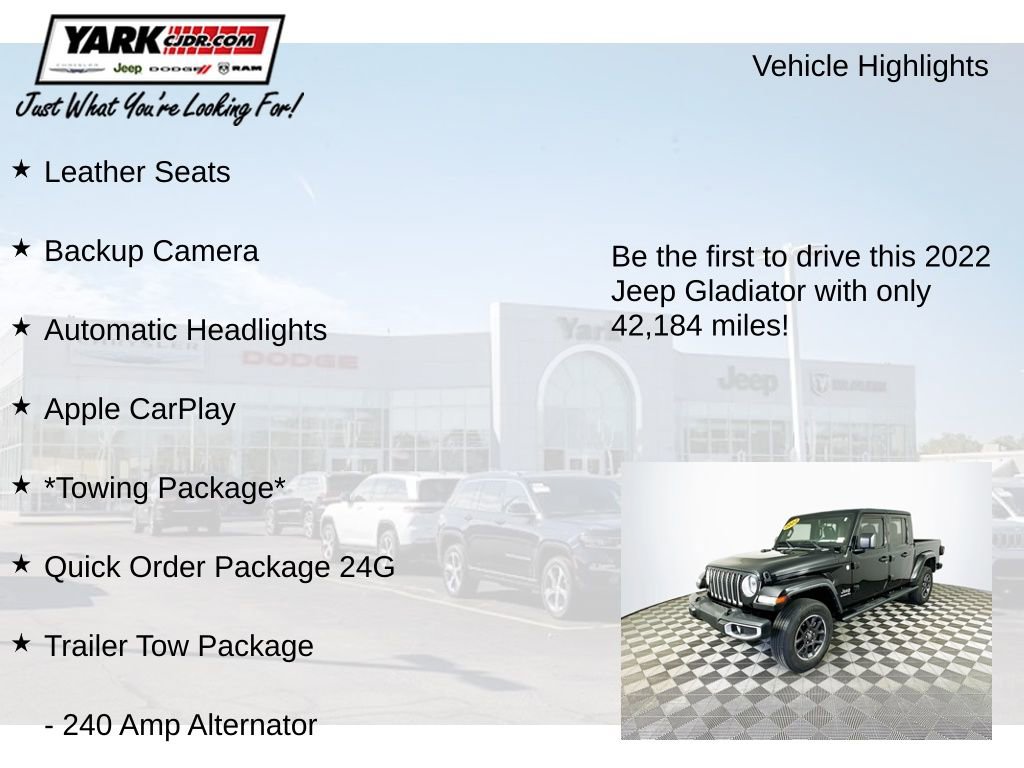 Certified 2022 Jeep Gladiator Overland w/ Popular Equipment Package image 13
