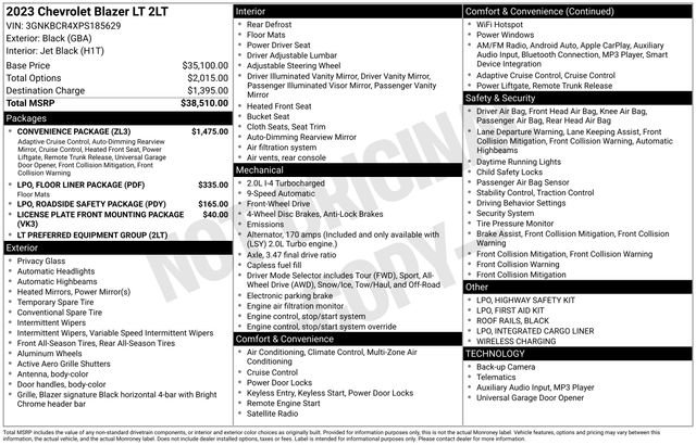 Used 2023 Chevrolet Blazer LT w/ Convenience Package image 32