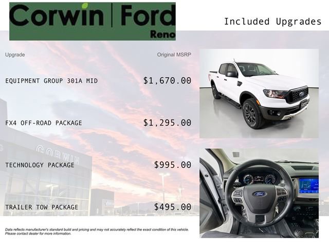 Certified 2021 Ford Ranger XLT w/ Equipment Group 301A Mid image 3