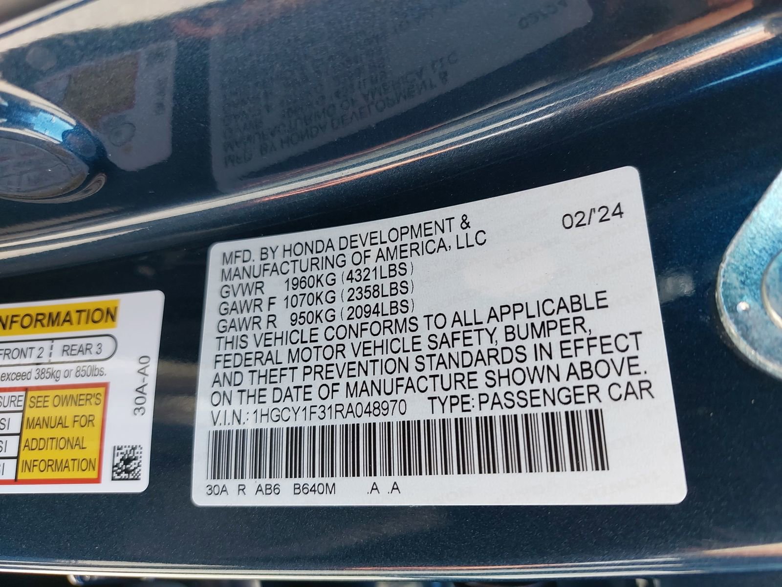 Certified 2024 Honda Accord EX image 38