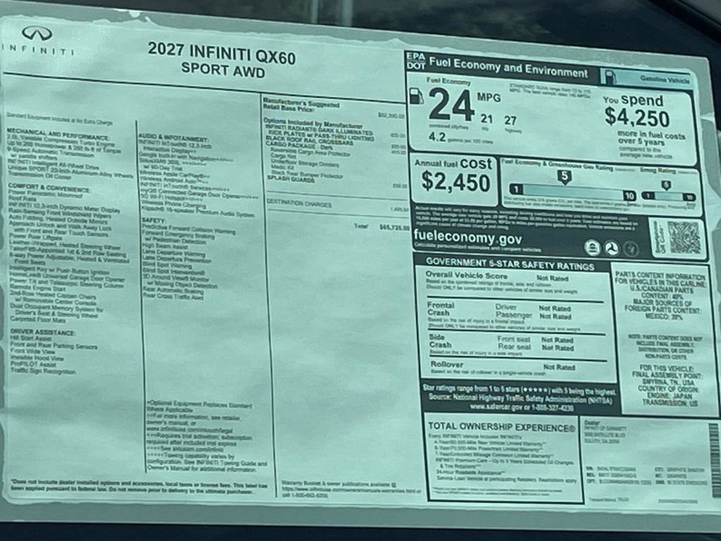 New 2027 INFINITI QX60 Sport w/ Dark Cargo Package AWD/4WD image 23