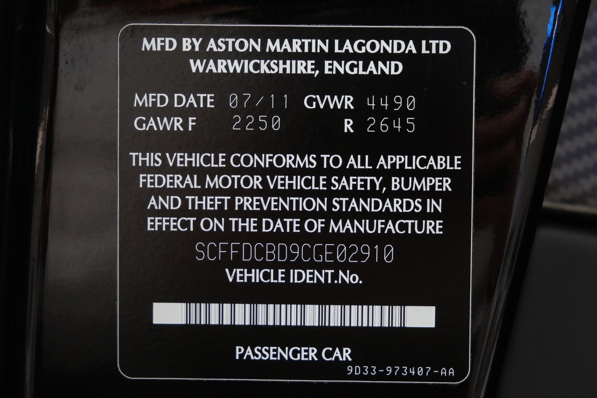 Used 2012 Aston Martin DBS Carbon Black RWD image 20