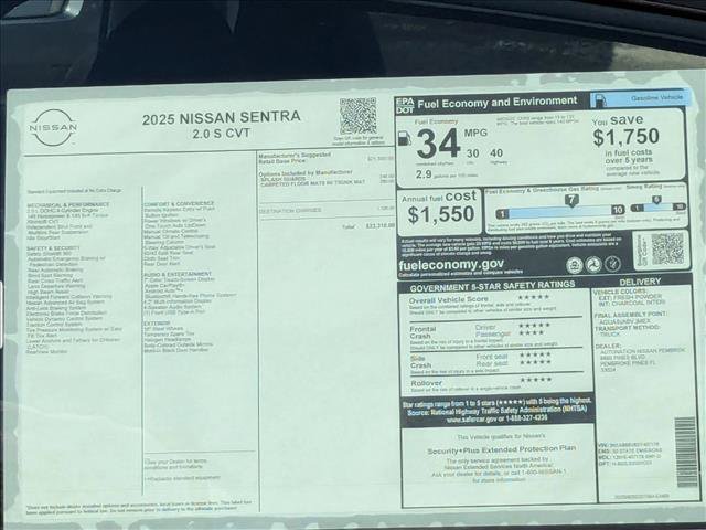 New 2025 Nissan Sentra S FWD image 16