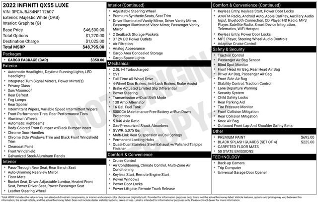 Used 2022 INFINITI QX55 Luxe w/ Cargo Package image 31