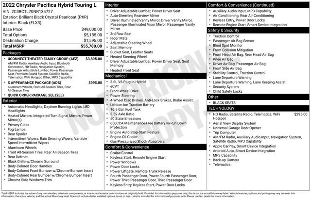 Used 2022 Chrysler Pacifica Touring-L w/ Uconnect Theater Family Group image 31