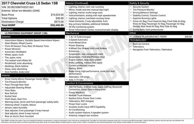Used 2017 Chevrolet Cruze LS image 7