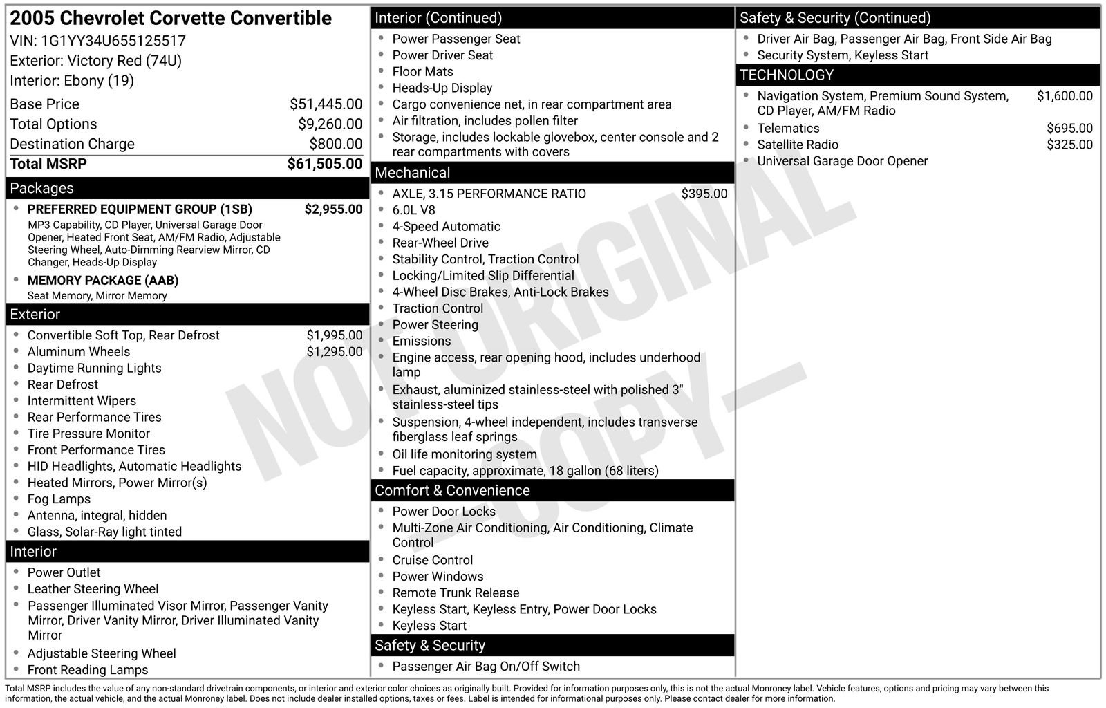 Used 2005 Chevrolet Corvette Convertible w/ Preferred Equipment Group RWD image 35