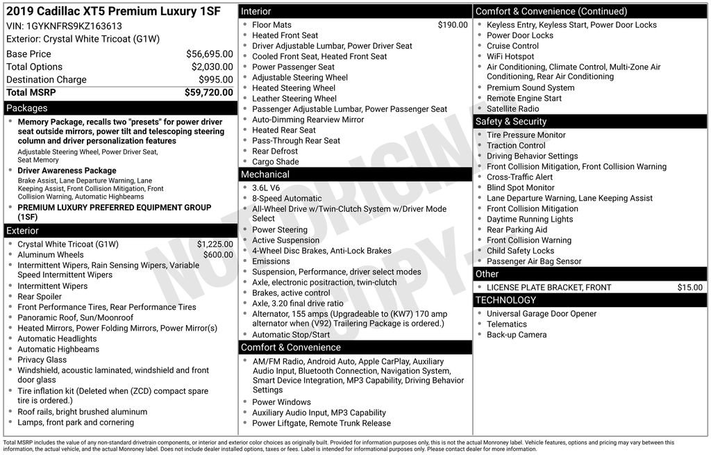 Used 2019 Cadillac XT5 Premium Luxury image 10