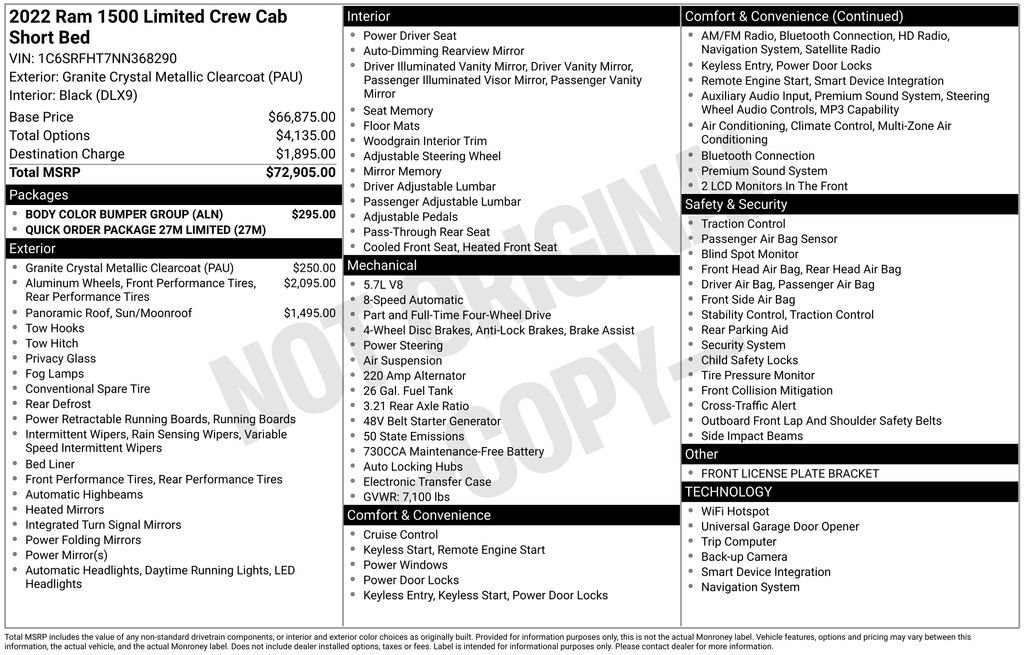 Used 2022 RAM 1500 Limited w/ Body Color Bumper Group AWD/4WD image 7