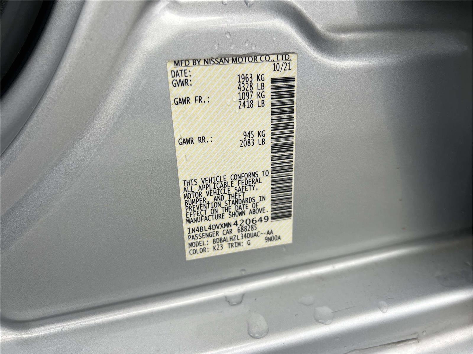 Certified 2021 Nissan Altima 2.5 SV w/ SV Premium Package image 26