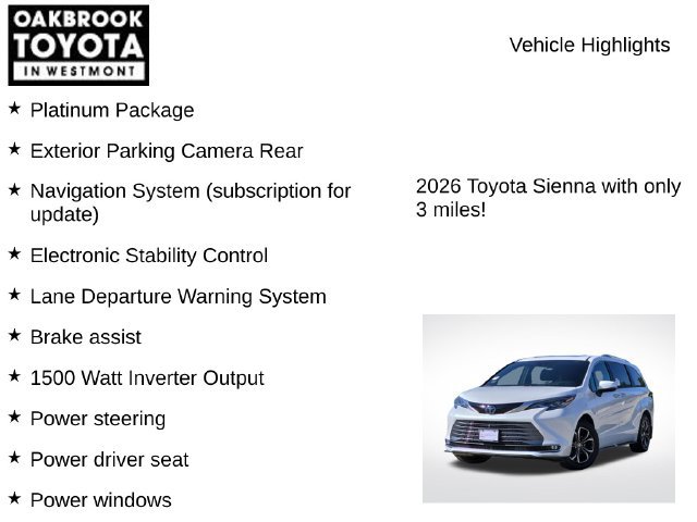 New 2026 Toyota Sienna Platinum AWD/4WD image 7