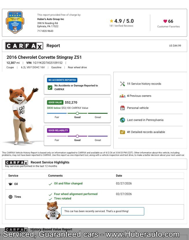 Used 2016 Chevrolet Corvette Stingray Coupe w/ 2LT Preferred Equipment Group image 5