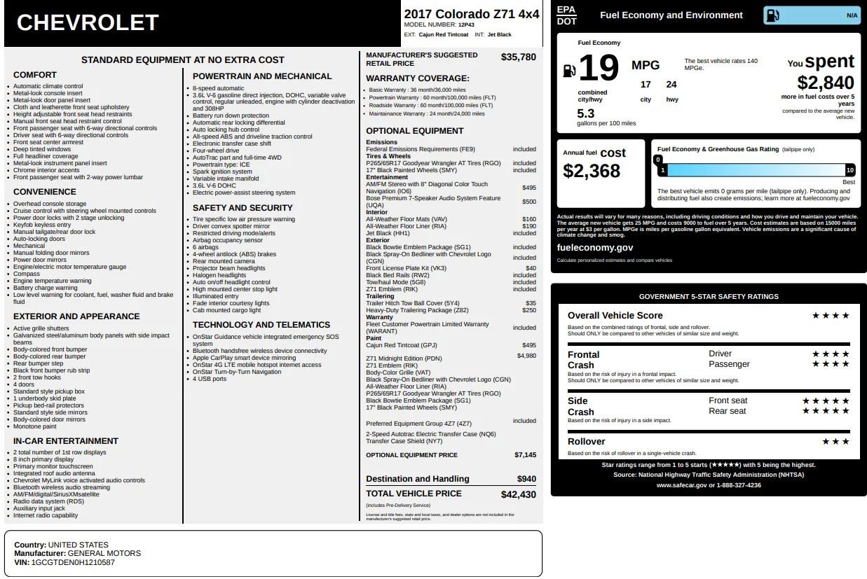 Used 2017 Chevrolet Colorado Z71 image 59