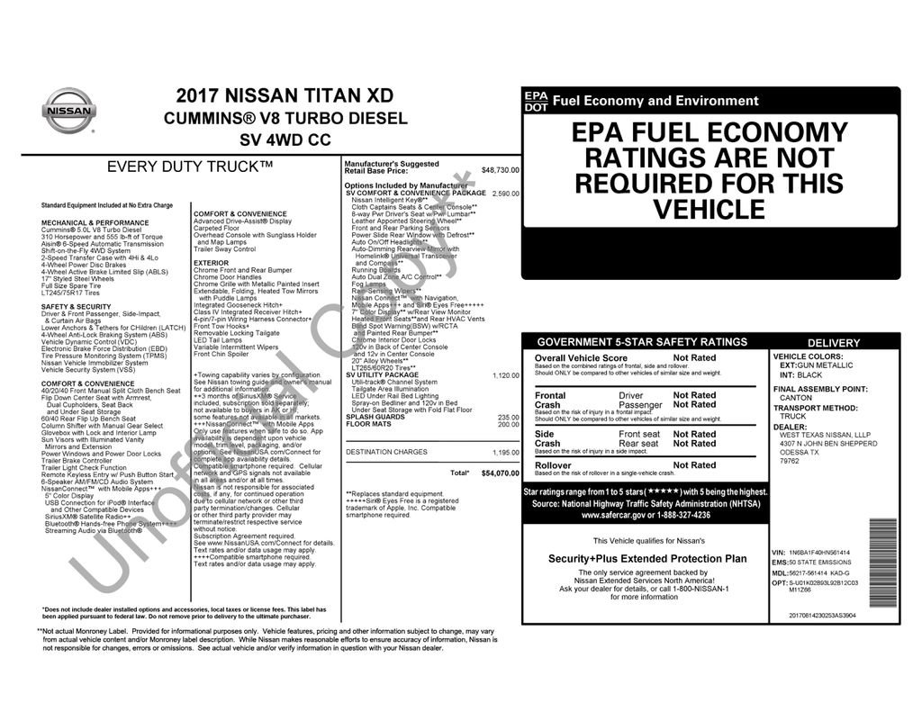 Used 2017 Nissan Titan SV AWD/4WD image 3