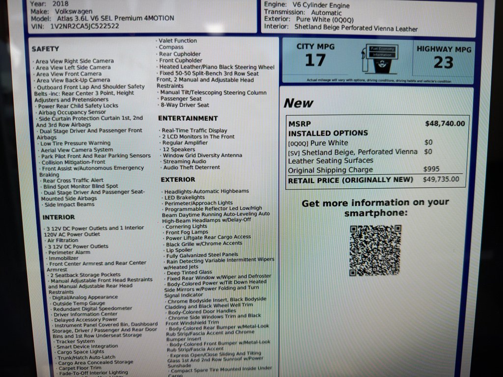 Used 2018 Volkswagen Atlas SEL Premium image 25