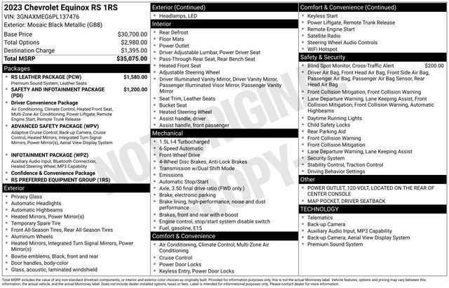 Certified 2023 Chevrolet Equinox RS w/ RS Leather Package FWD image 5