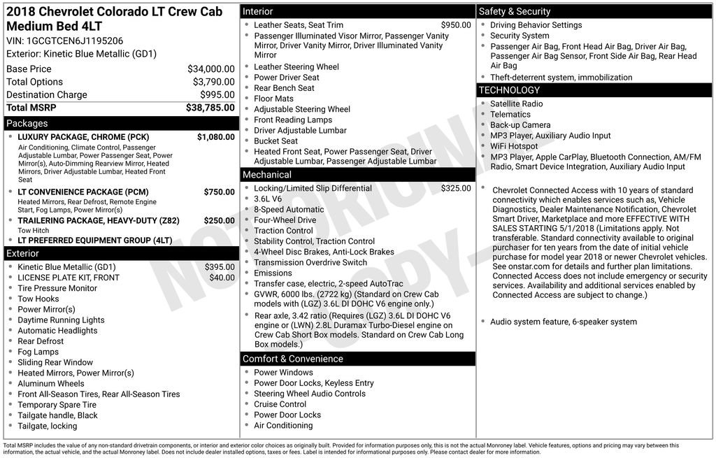 Used 2018 Chevrolet Colorado LT w/ Luxury Package, Chrome AWD/4WD image 22