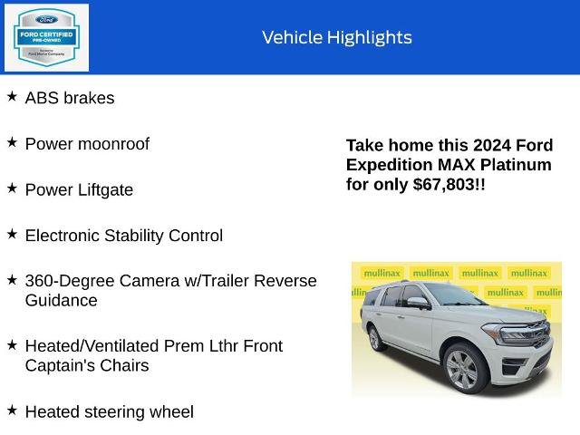 Certified 2024 Ford Expedition Max Platinum AWD/4WD image 19