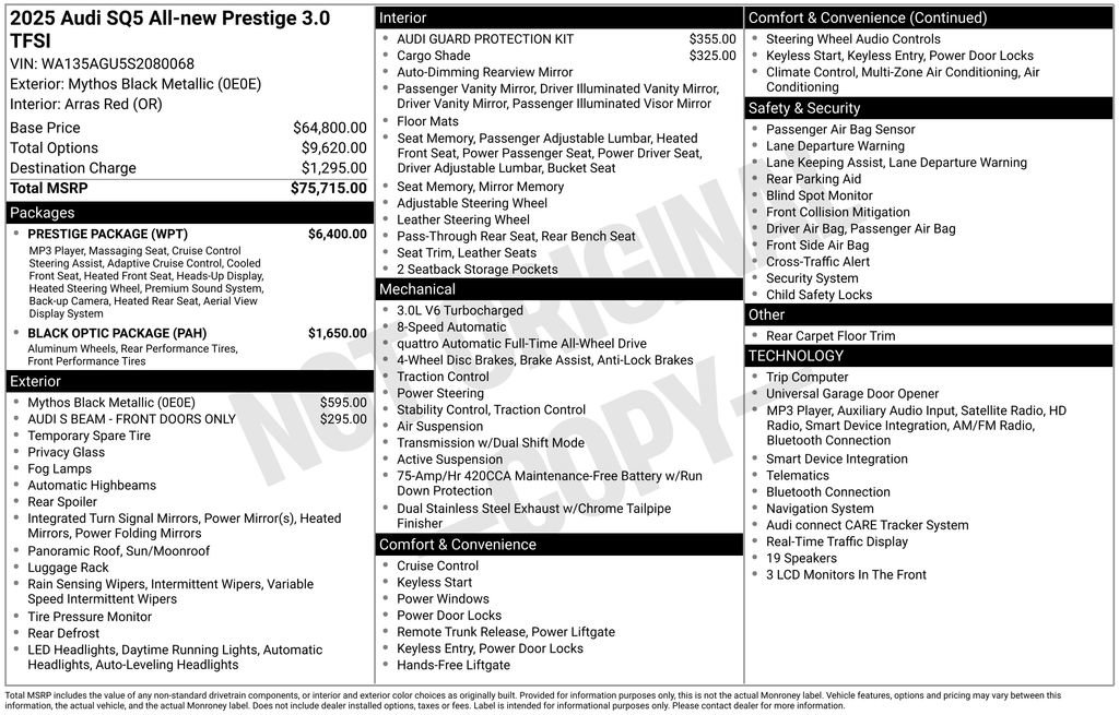 Used 2025 Audi SQ5 Prestige w/ Prestige Package AWD/4WD image 2