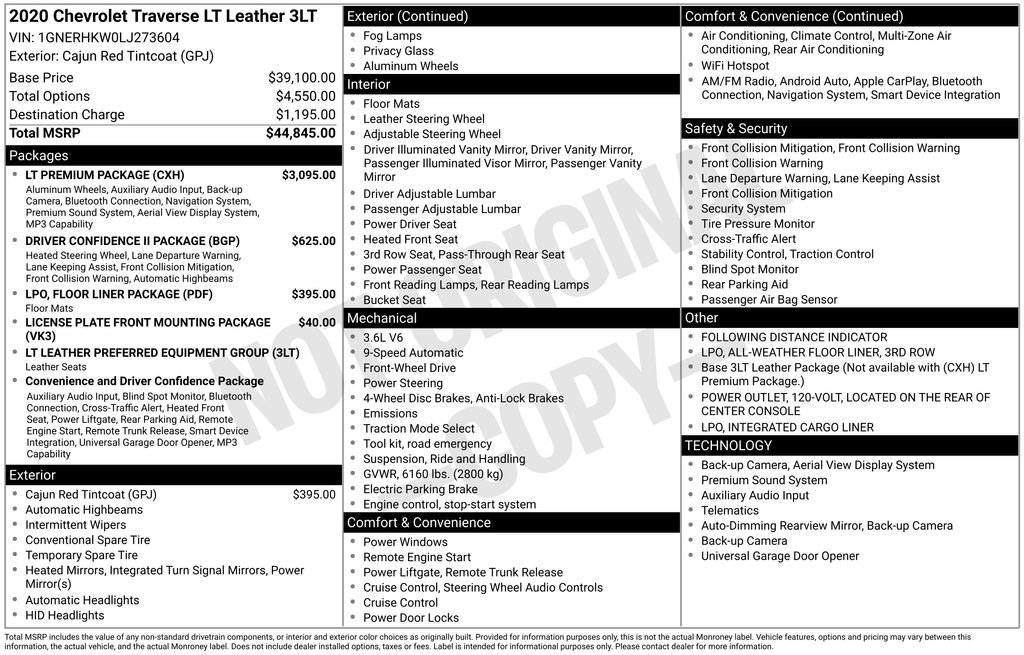 Used 2020 Chevrolet Traverse LT w/ LT Premium Package image 8