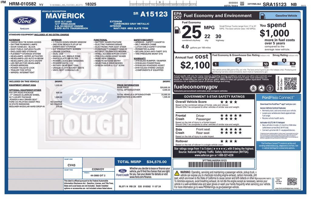 Used 2025 Ford Maverick XLT w/ XLT Luxury Package AWD/4WD image 3