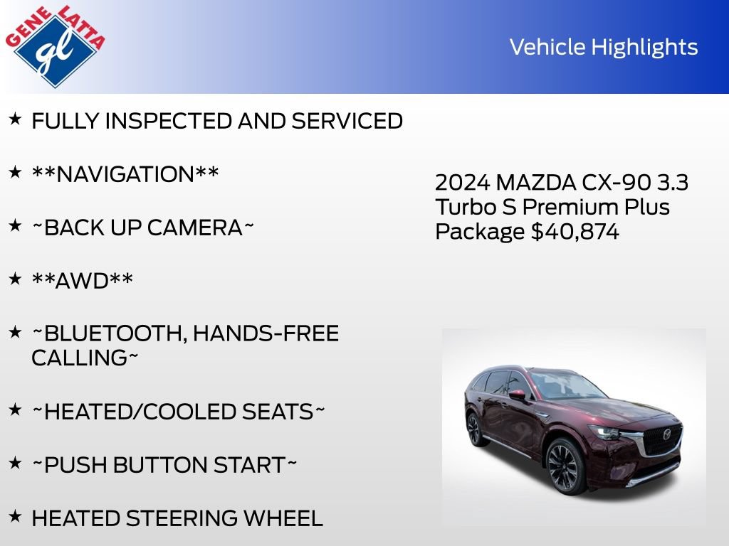 Used 2024 MAZDA CX-90 3.3 Turbo S w/ Premium Plus AWD/4WD image 35