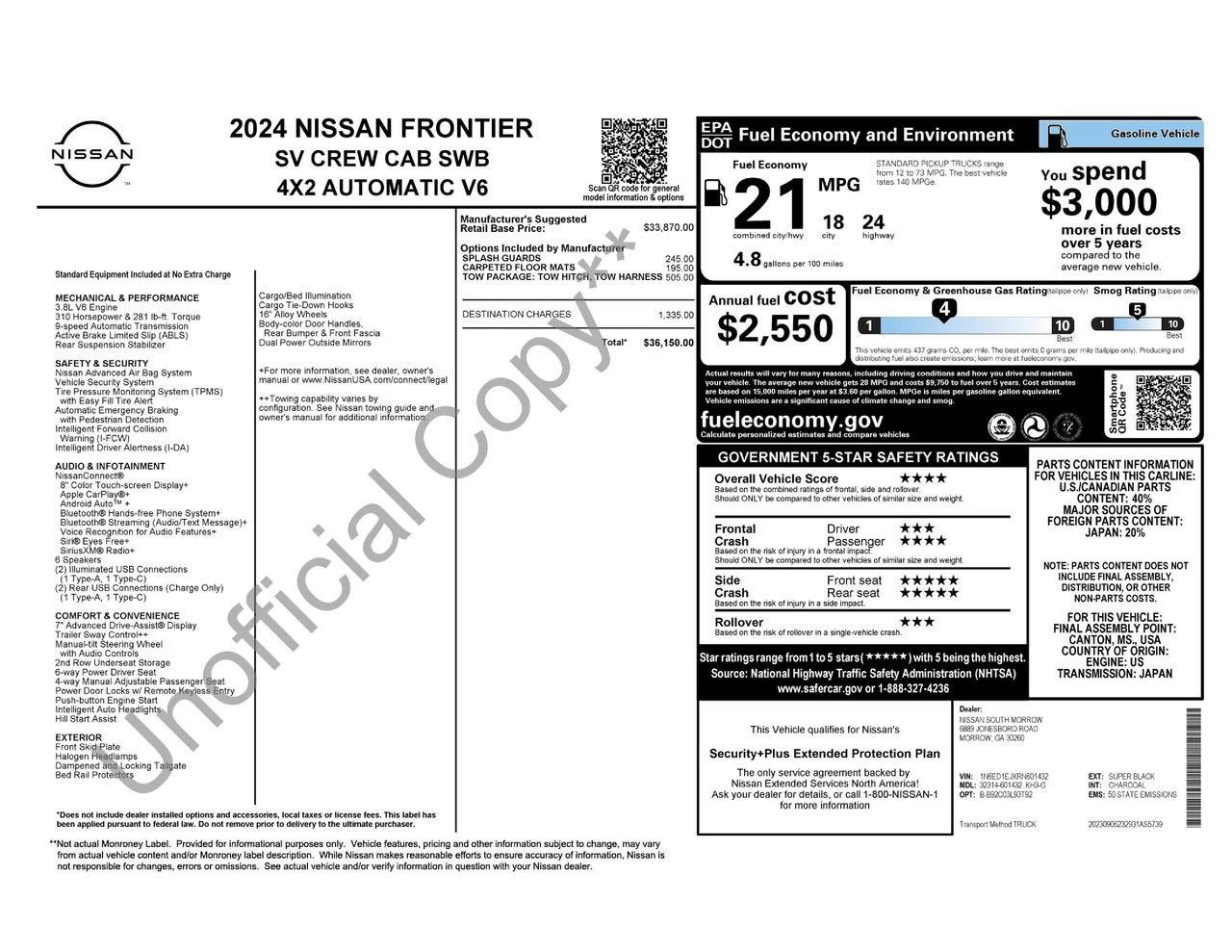 Used 2024 Nissan Frontier SV w/ Tow Package image 9