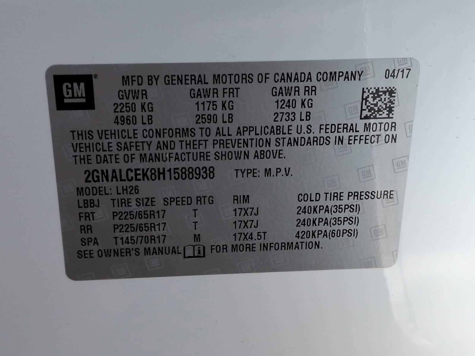 Used 2017 Chevrolet Equinox LT w/ Convenience Package FWD image 35