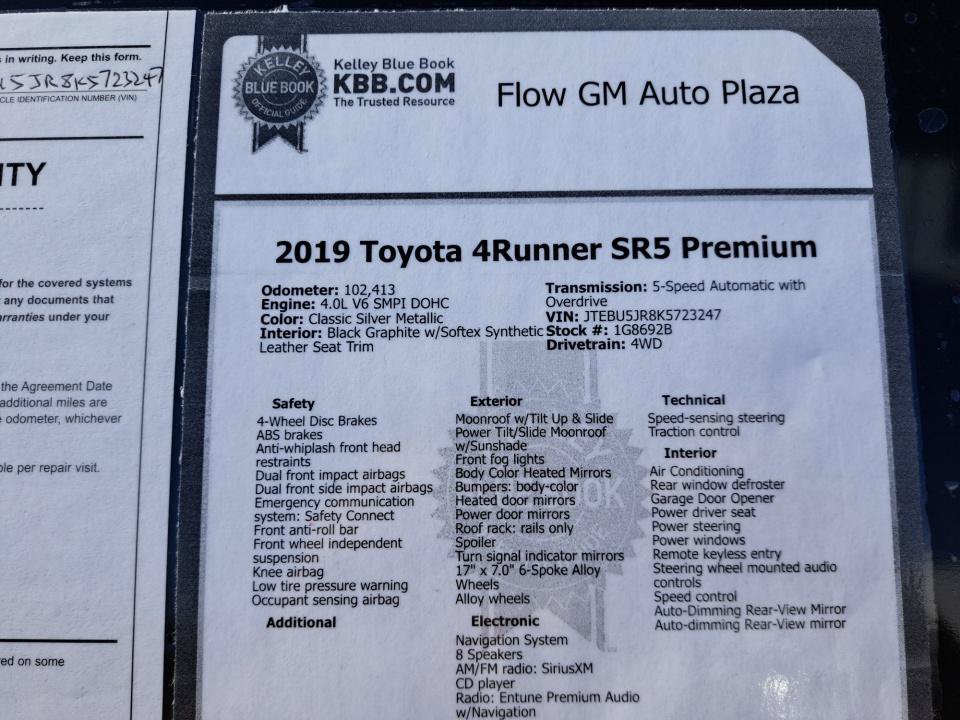 Used 2019 Toyota 4Runner SR5 Premium AWD/4WD image 39
