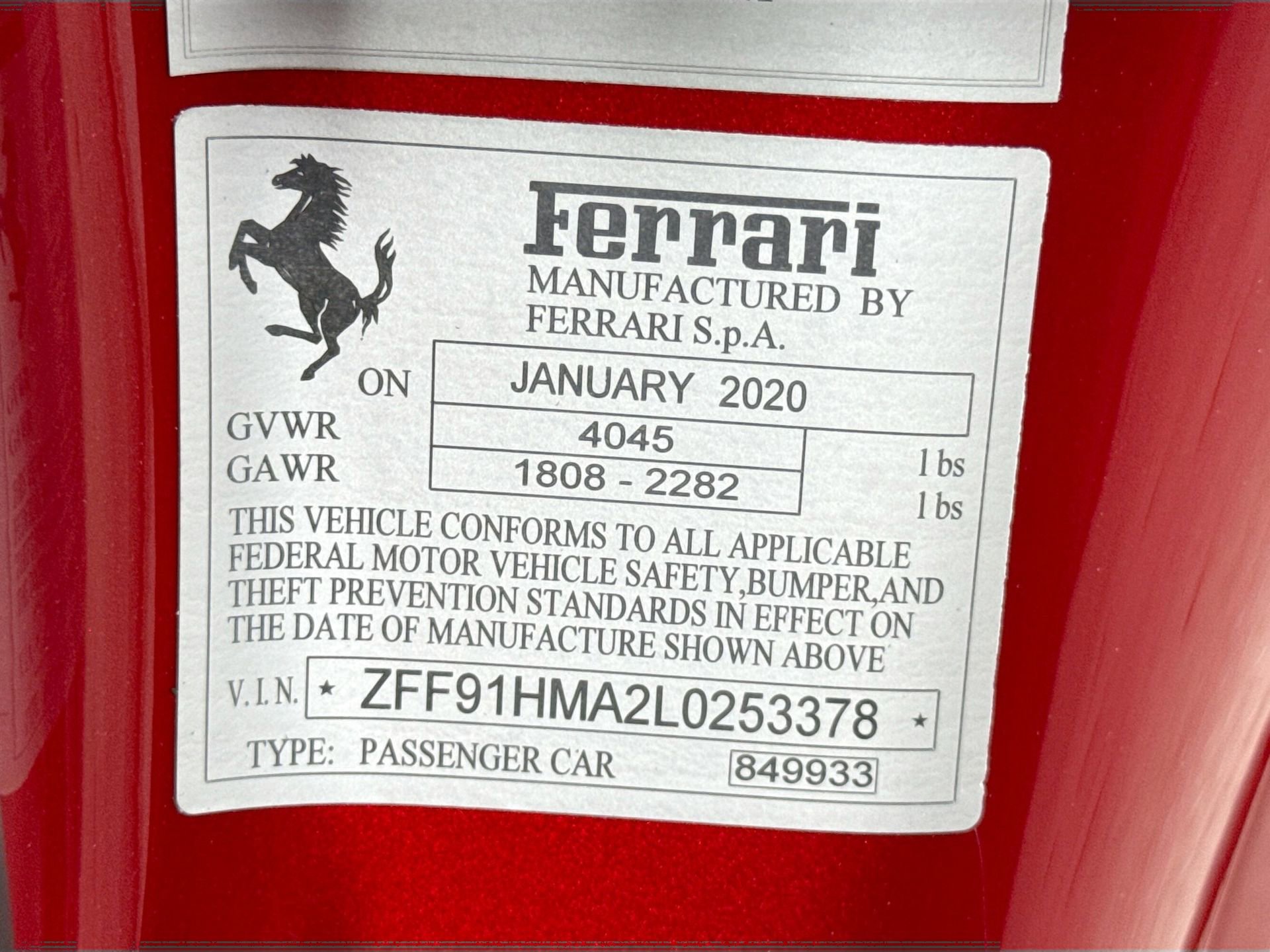 Certified 2020 Ferrari 488 Pista Spider RWD image 27