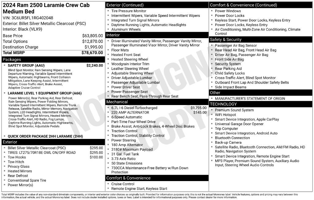 Used 2024 RAM 2500 Laramie w/ Safety Group AWD/4WD image 5