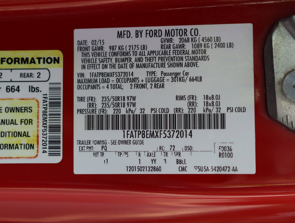 Used 2015 Ford Mustang Convertible w/ Equipment Group 051A RWD image 31